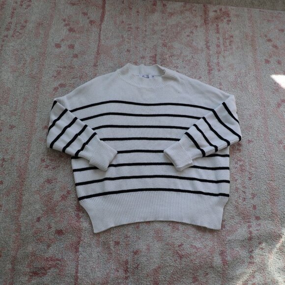 Striped White and Black Sweater - Picture 6 of 6